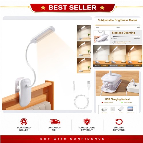 Lampe bureau pince led - bureau, à