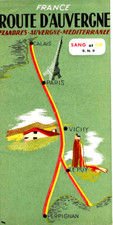 Carte - Guide - La route d'AUVERGNE - illust. Paul COLIN - 21x11 cm - 1952's