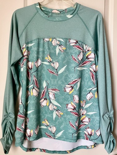 Ruched long sleeve floral - long,