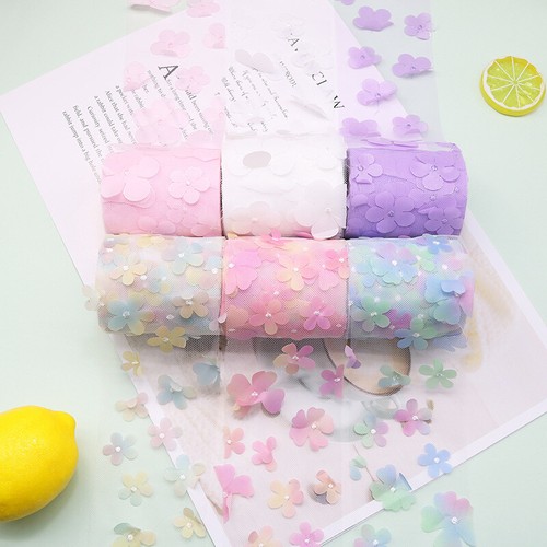 6cm fleur broderie tulle - 6cm, 3d