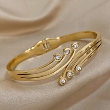 Bracelet jonc incurvé acier