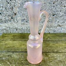Aiguière soliflore vase opaline Italie Fiorentina vintage rose pâle irisé 25 cm