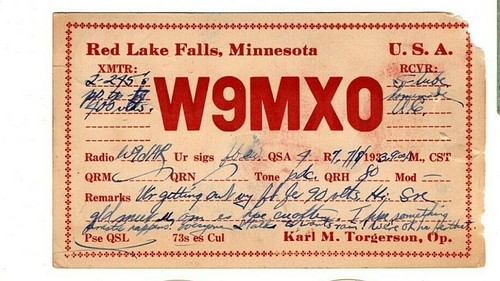 1933 radio qsl postcard - 1933,