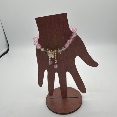 Bracelet perles roses - roses, vertes