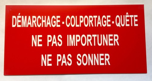 Plaque panneau démarchage - plaque,,