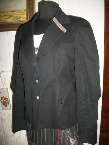 Veste coton noir stretch - en,