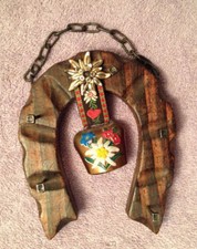 Wood Metal Bell Horseshoe