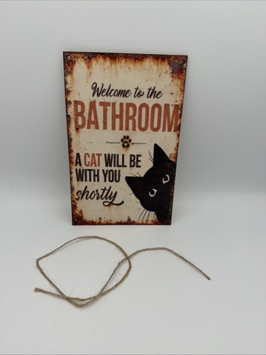 Plaque décoration chat - plaque, wc