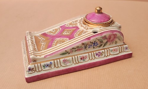 Ancien encrier porcelaine - ancien,