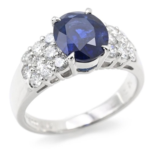 Bague saphir bleu - saphir, 2.12ct