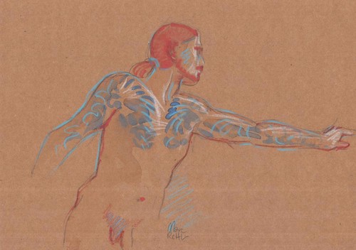 Nude dessin original homme - nu,