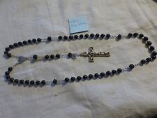 ancien neuf chapelet  59 grains perle noir en corozo tagua  indecrochable 42.5