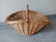 GRAND PANIER OSIER FORME BERCEAU ANSE CENTRALE LONG 56 CM X 38 H 38 CM