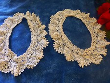 Mini-jupon blanc neuf fil lin, 2 collerettes pourcol, poignets ou dentelle