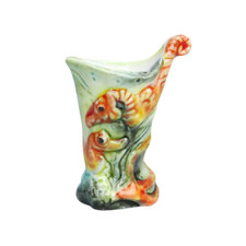 Feve Vase Hippocampe d'après Emile Gallé Porcelaine Miniature