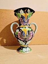 Vase en Céramique - Décor Floral Peint à la Main, Numéroté CF703