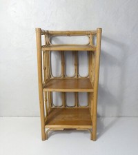 table de nuit chevet en rotin vintage .