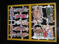 3  feuilles différentes   Chromos découpis de Père Noël . Mamelok Press 1996