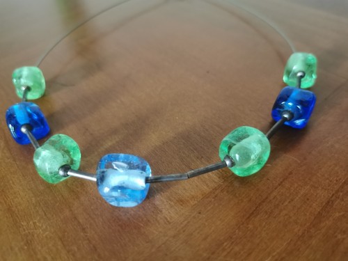 Collier perles verre - de,