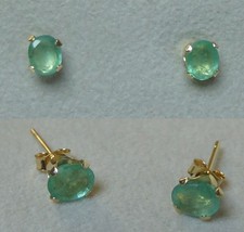 Belles boucles d'oreille EMERAUDE pierres naturelles non traitées OR massif 14ct