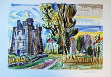 François DESNOYER : La vieille forteresse, Lithographie originale signée