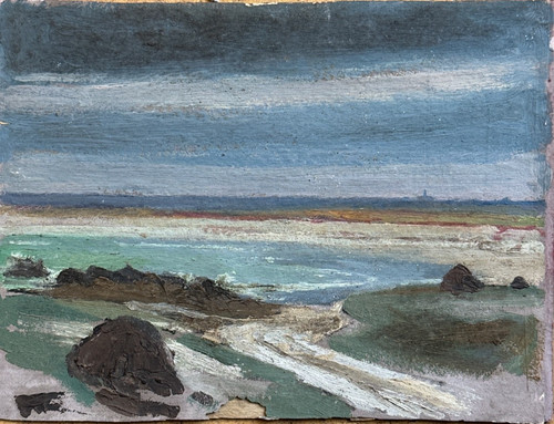 Ancien tableau peintre breton - ,