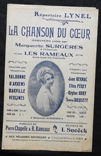 Partition ancienne 1920 LA CHANSON DU COEUR Répertoire Lynel
