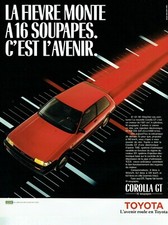 Publicité Advertising 049  1986  la Toyota Corolla GT 16 soupapes