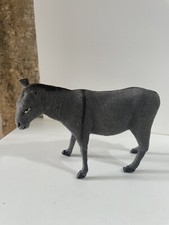 ANCIEN SANTON POUR CRÈCHE DEVINEAU ANE FLOQUÉ HAUTEUR 10 CM DÉCO COLLECTION NOËL