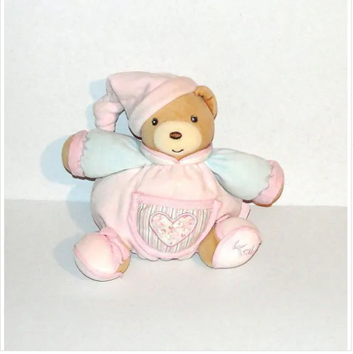 Doudou kaloo ours boule - kaloo, rose