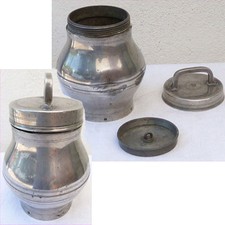 POT A BOUILLON N°2 ETAIN ESTAMPILLÉ BLASON INITIALES GG