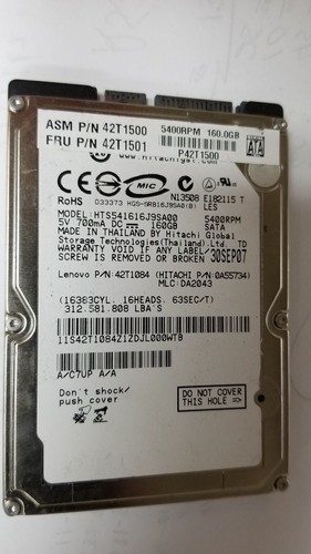 Hitachi hts541616j9sa00 160gb - hitachi,