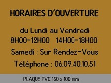 plaque pvc horaires ouverture