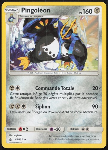 Carte pokémon pingoléon - carte,