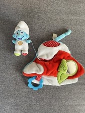 DOUDOU plat champignon bébé SCHTROUMPF BLEU ROUGE miroir JEMINI