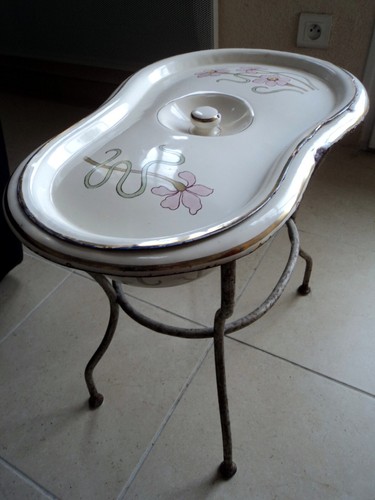 Bidet ancien email decore - ancien, en
