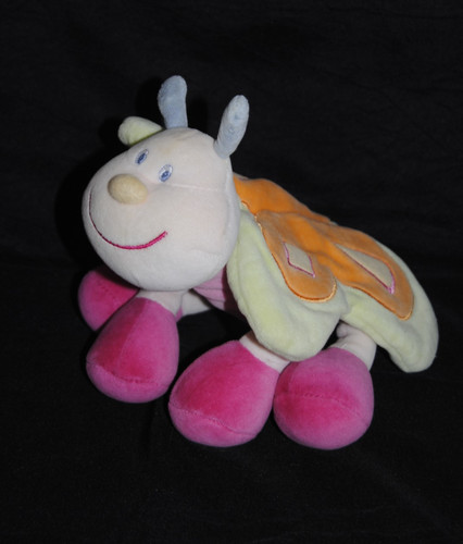 Peluche doudou papillon rose - peluche,