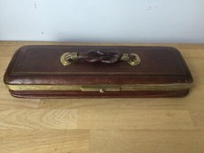 ancienne boite à gants à soufflet en cuir et laiton