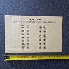 DINKY TOYS FRANCE 1959 feuillet original de passage aux série 500