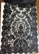 DENTELLE ANCIENNE - LONGUE ETOLE DENTELLE NOIRE - 2.25 Mètres