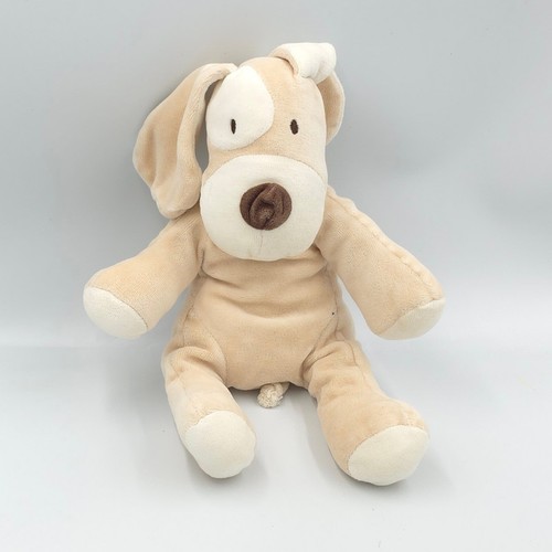 Doudou chien beige blanc nez