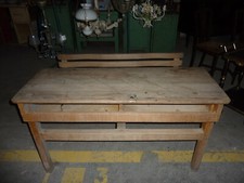 R 1046 Table banc d'écolier en chêne Modèle pour école ancien
