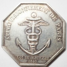 COMMERCE : JETON ARGENT COMMERCE DES BOIS A OEUVRER 1840 (poinçon Abeille)