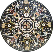 36 " Rond Noir Marbre Table