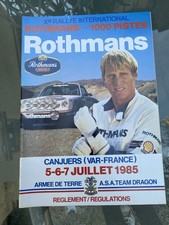 Programme Rallye 1000 Pistes 1985 avec Porsche Rothmans