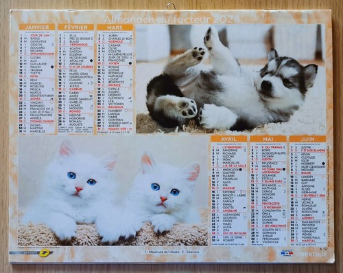 Calendrier poste 2024 - la,