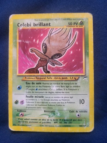 Carte pokemon celebi - carte, brillant