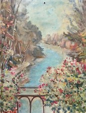 Pont Fleuri, Huile Sur Panneau