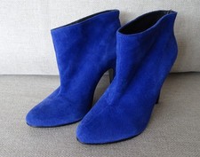 Bottines à talon en nubuck bleu marque COSMOPARIS pointure 36
