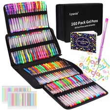 160 Stylo Gel Paillette80 Stylo Gel Couleur avec 80 Recharges et 1 Carnet de ...